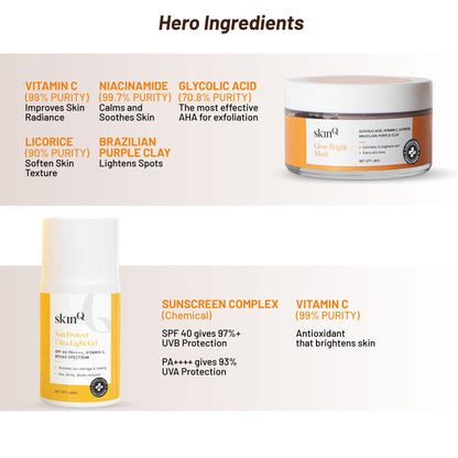 Glow & Protect Radiance Duo | Dermatologist-Recommended Skincare Products for Women and Men | Best Sunscreen and Face Mask Duo