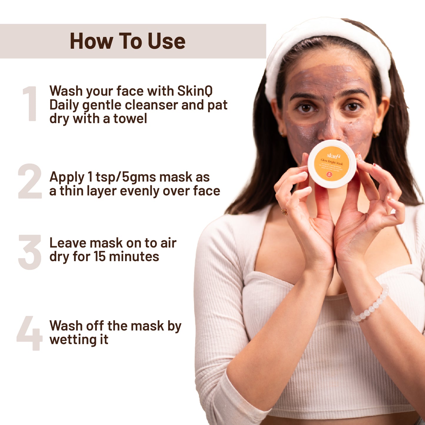 Glow Bright Mask: Instant Skin Brightening Niacinamide Face Mask | Ingredients Glycolic Acid and Niacinamide | DIY Face Mask for Glowing Skin