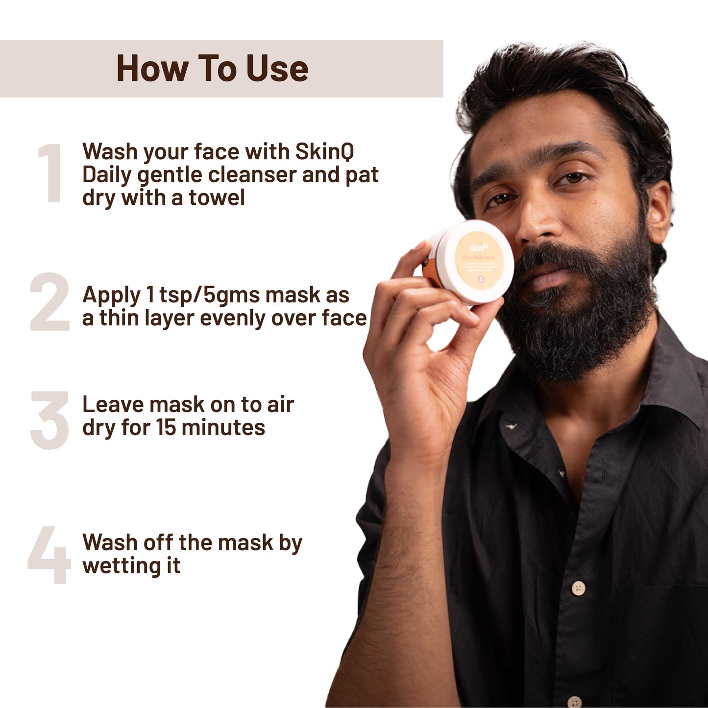 Glow Bright Mask: Instant Skin Brightening Niacinamide Face Mask | Ingredients Glycolic Acid and Niacinamide | DIY Face Mask for Glowing Skin
